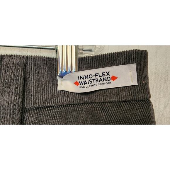Roundtree & Yorke Mens New Inno Flex Pleated Front Corduroy Pants Gray 38W X 36L - Picture 7 of 7